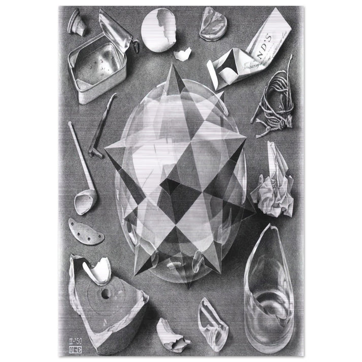 CONTRAST ORDER AND CHAOS - MC Escher Brushed Aluminum Print - 70x100 cm / 28x40 inches | MC Escher Aluminum Print | MC Escher Prints