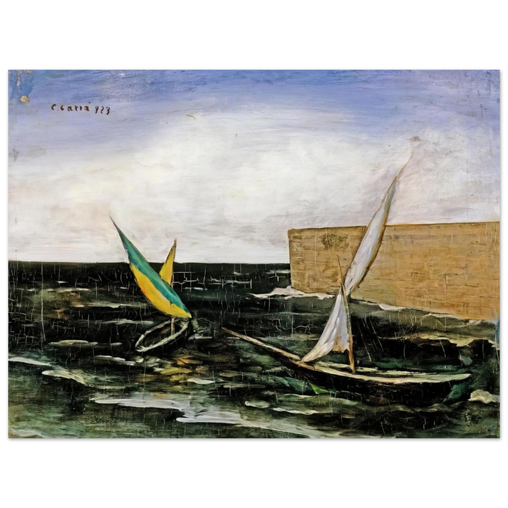Carlo Carra - VELE NEL PORTO 75x100 cm / 30x40inches Fine Art Poster
