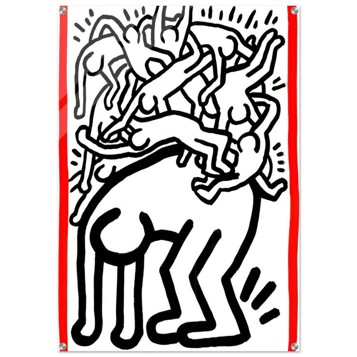 FIGHT AIDS WORLDWIDE 1990 - Keith Haring Acrylic Print - 70x100 cm / 28x40″ inches | Keith Haring Wall Art | Keith Haring Prints