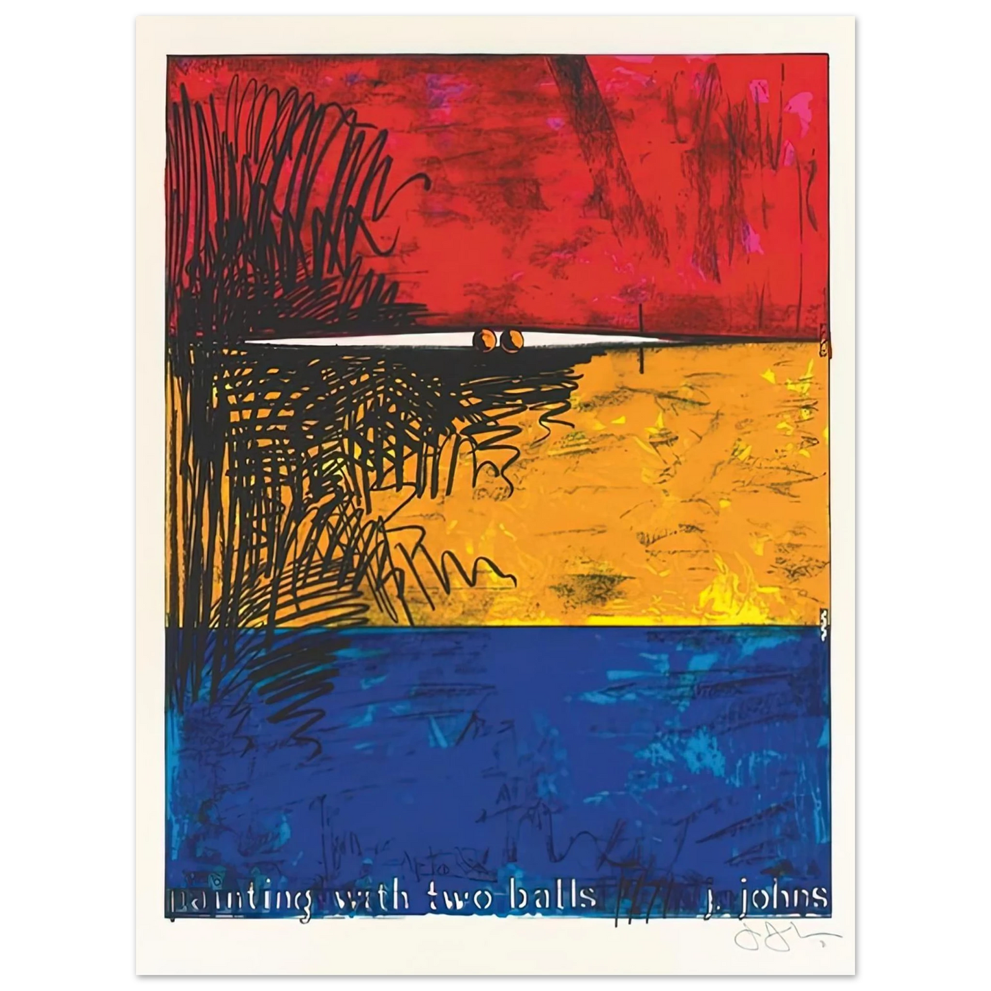 Jasper Johns - PAINTING WITH TWO BALLS ULAE 87 75x100 cm / 30x40inches Fine Art Poster