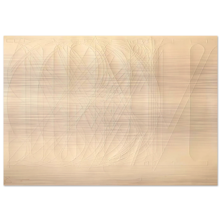 ALPHABET 1969 - Jasper Johns Brushed Aluminum Print - 70x100 cm / 28x40 inches | Jasper Johns Aluminum Print | Jasper Johns Prints