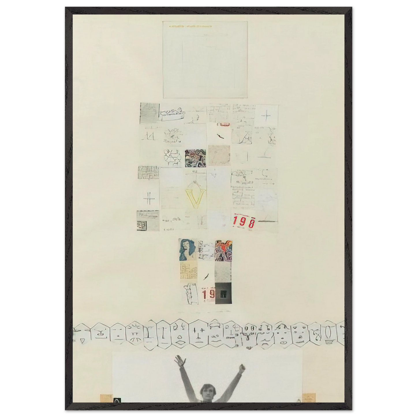 UNTITLED 1980 N1 - Alighiero Boetti 70x100 cm / 28x40 inches Framed Art Print – Black Wooden Frame