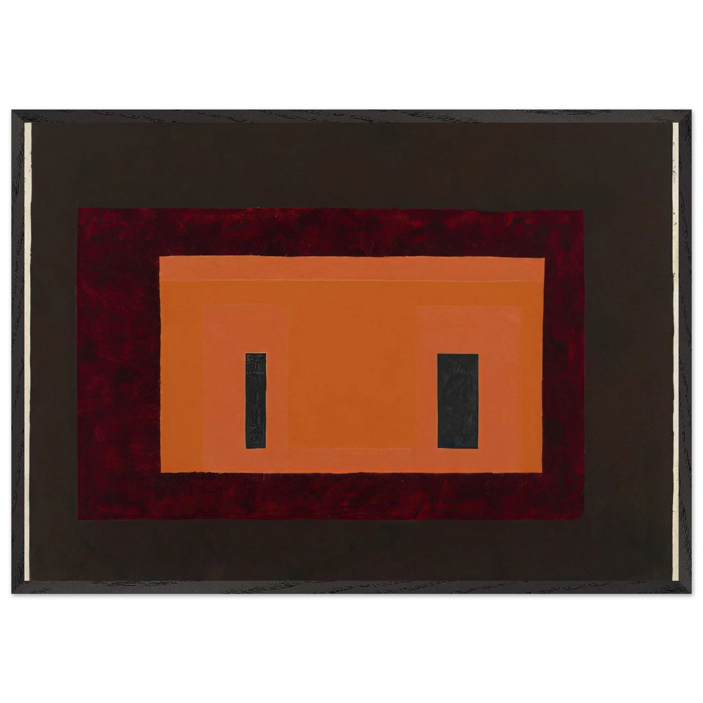 VARIANT ADOBE 1947 1 - Josef Albers 70x100 cm / 28x40 inches Framed Art Print – Black Wooden Frame