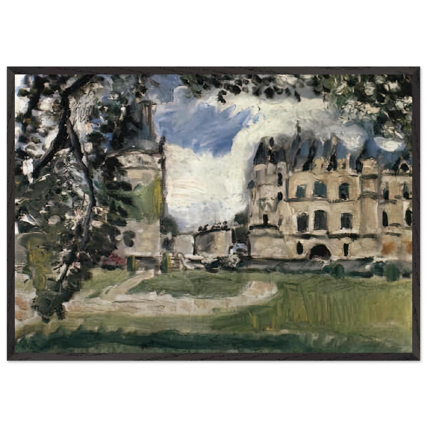 CHATEAU DE CHENONCEAUX 1917 - Henri Matisse 70x100 cm / 28x40 inches Framed Art Print – Black Wooden Frame