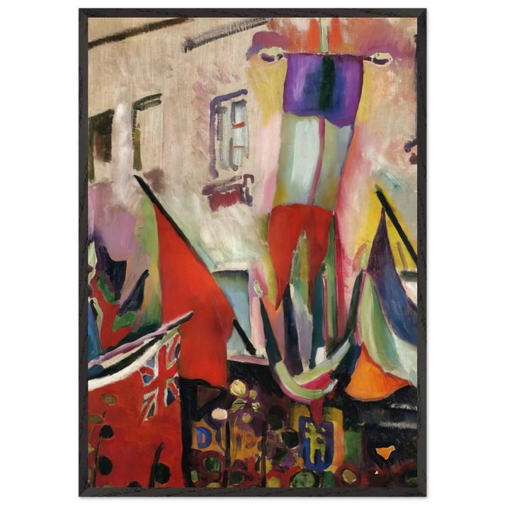 FLAGS 1906 - Raoul Dufy 70x100 cm / 28x40 inches Framed Art Print – Black Wooden Frame