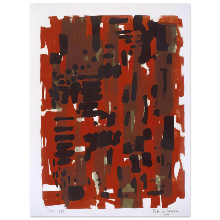 Patrick Heron - Red Garden - 1956 75x100 cm / 30x40inches Fine Art Poster