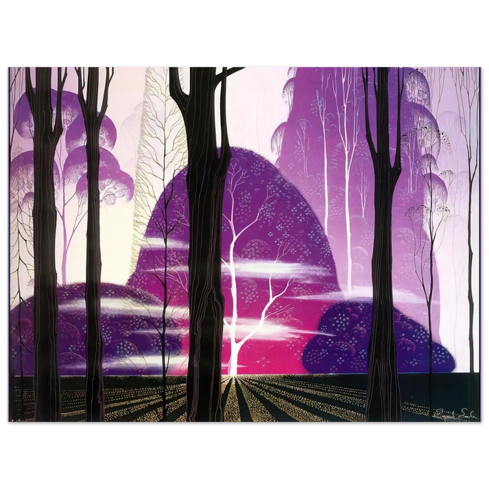 Eyvind Earle - Purple Dawn 75x100 cm / 30x40inches Fine Art Poster