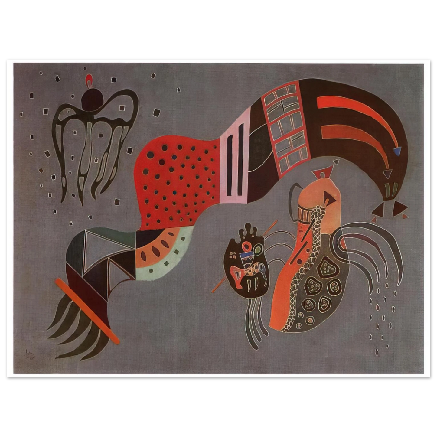Wassily Kandinsky - TEMPERED ELAN 1944 75x100 cm / 30x40inches Fine Art Poster