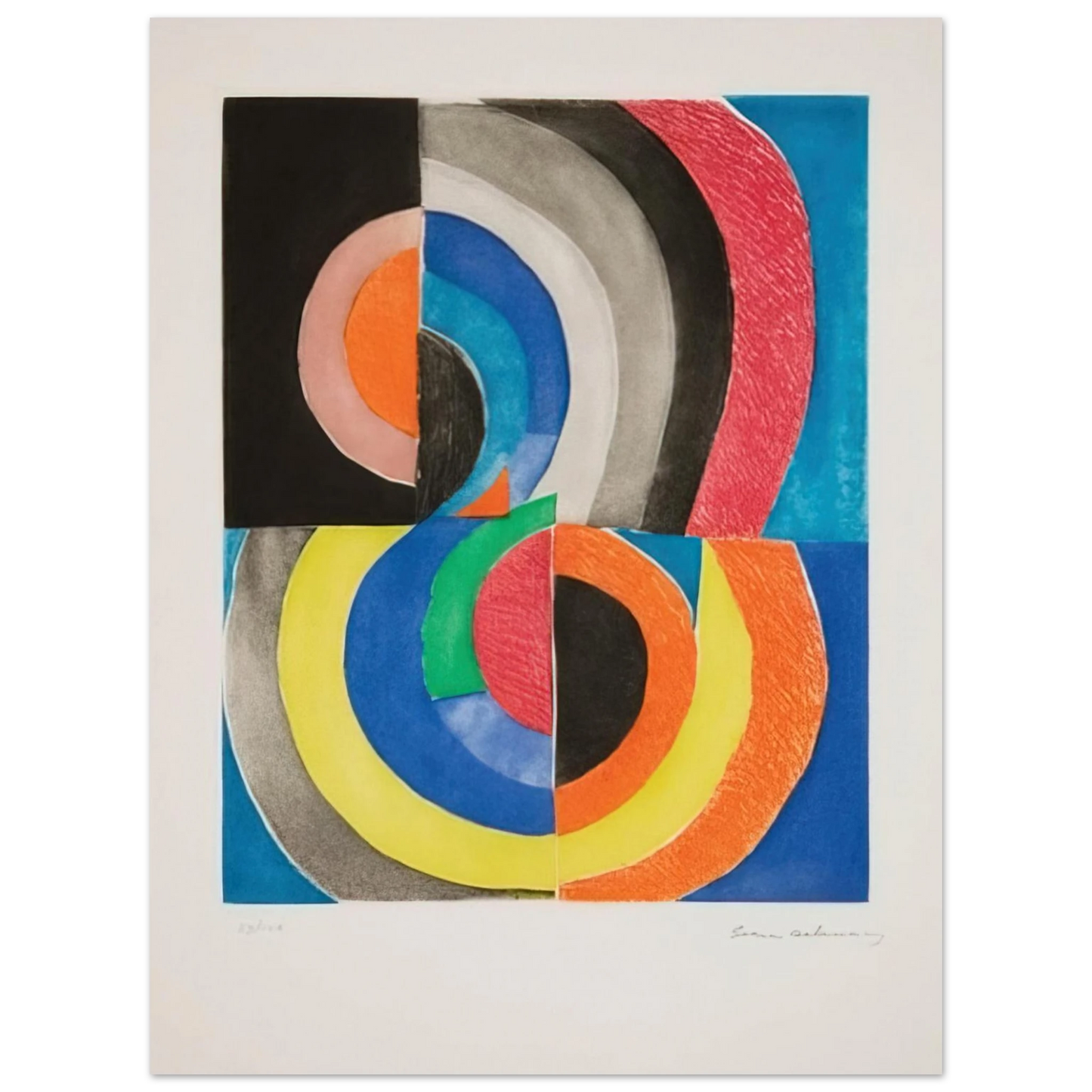 Sonia Delaunay - ABSTRACT COMPOSITION WITH SEMICIRCLES 75x100 cm / 30x40inches Fine Art Poster