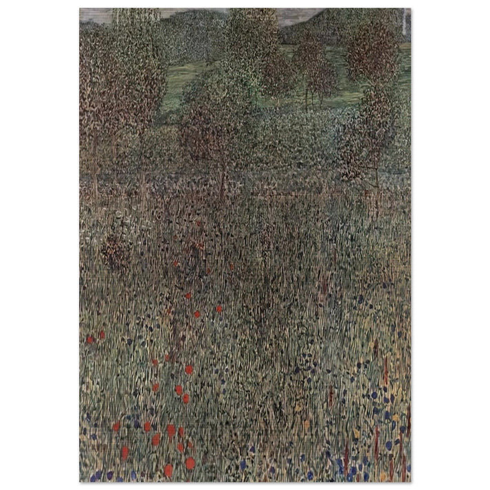 BLOOMING FIELD - Gustav Klimt Brushed Aluminum Print - 70x100 cm / 28x40 inches | Gustav Klimt Aluminum Print | Gustav Klimt Prints