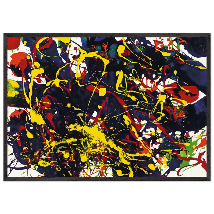 Untitled SFP94-79 SFF 1755 - Sam Francis 70x100 cm / 28x40 inches Framed Art Print – Black Wooden Frame