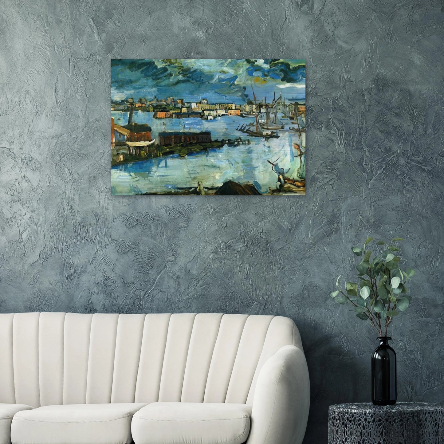 STOCKHOLM HARBOUR - OSKAR KOKOSCHKA Brushed Aluminum Print - 70x100 cm / 28x40 inches | OSKAR KOKOSCHKA Aluminum Print | OSKAR KOKOSCHKA Prints
