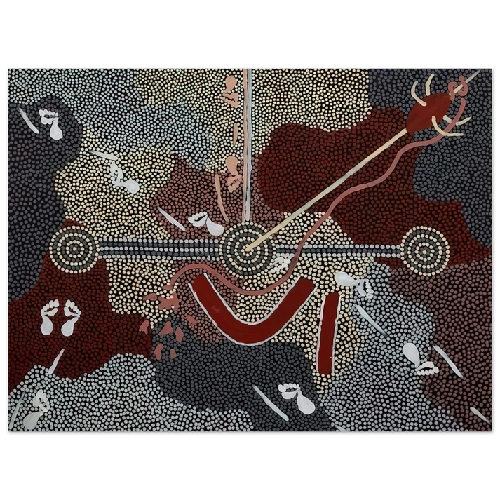 Clifford Possum Tjapaltjarri - Love Story - 1998 75x100 cm / 30x40inches Fine Art Poster