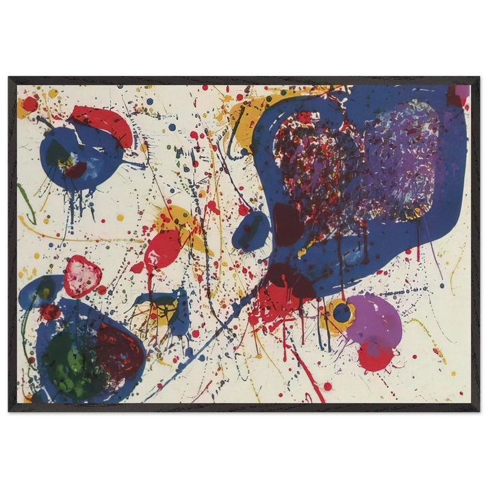 Light Violet Lembark L20 - Sam Francis 70x100 cm / 28x40 inches Framed Art Print – Black Wooden Frame
