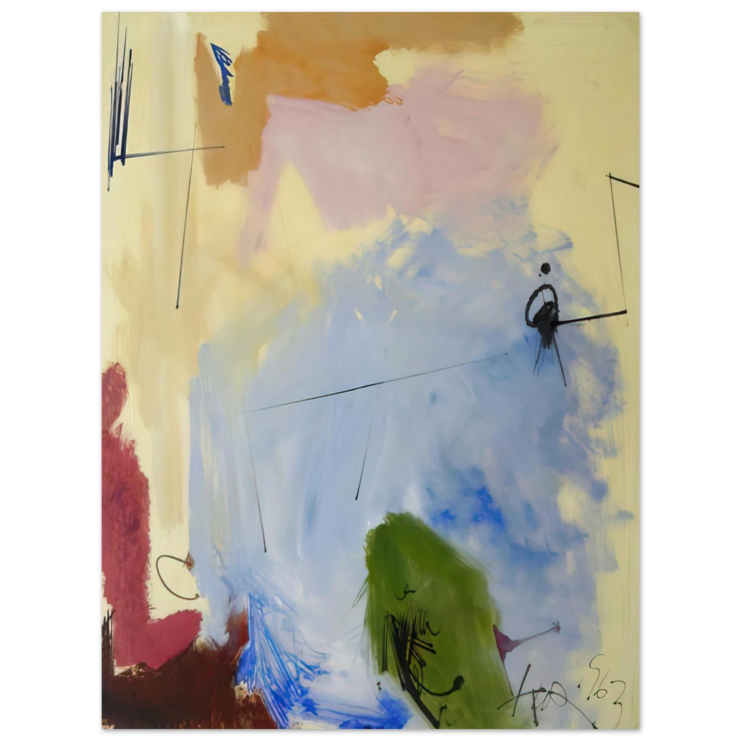 Hassel Smith - At Miss Webb's - 1963 75x100 cm / 30x40inches Fine Art Poster