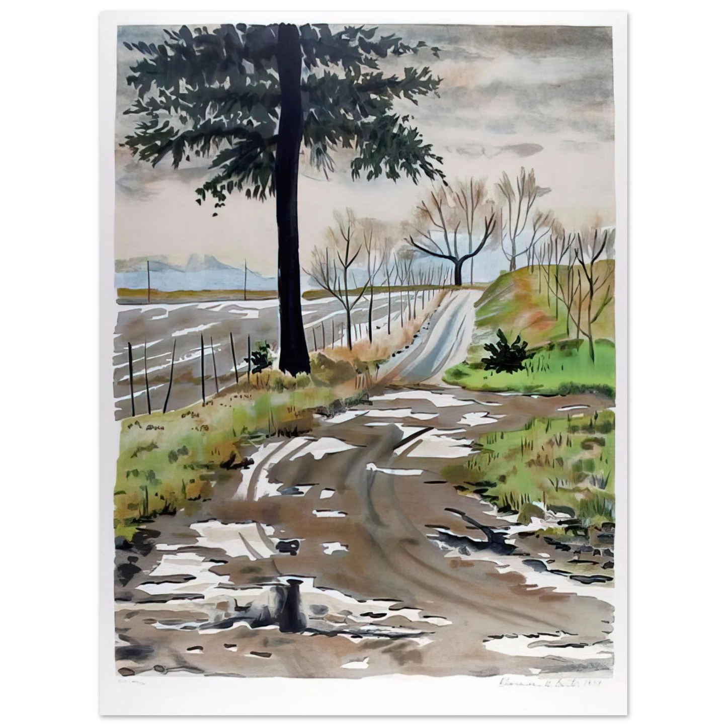 Clarence Holbrook Carter - Untitled - Country Road - 1979 75x100 cm / 30x40inches Fine Art Poster