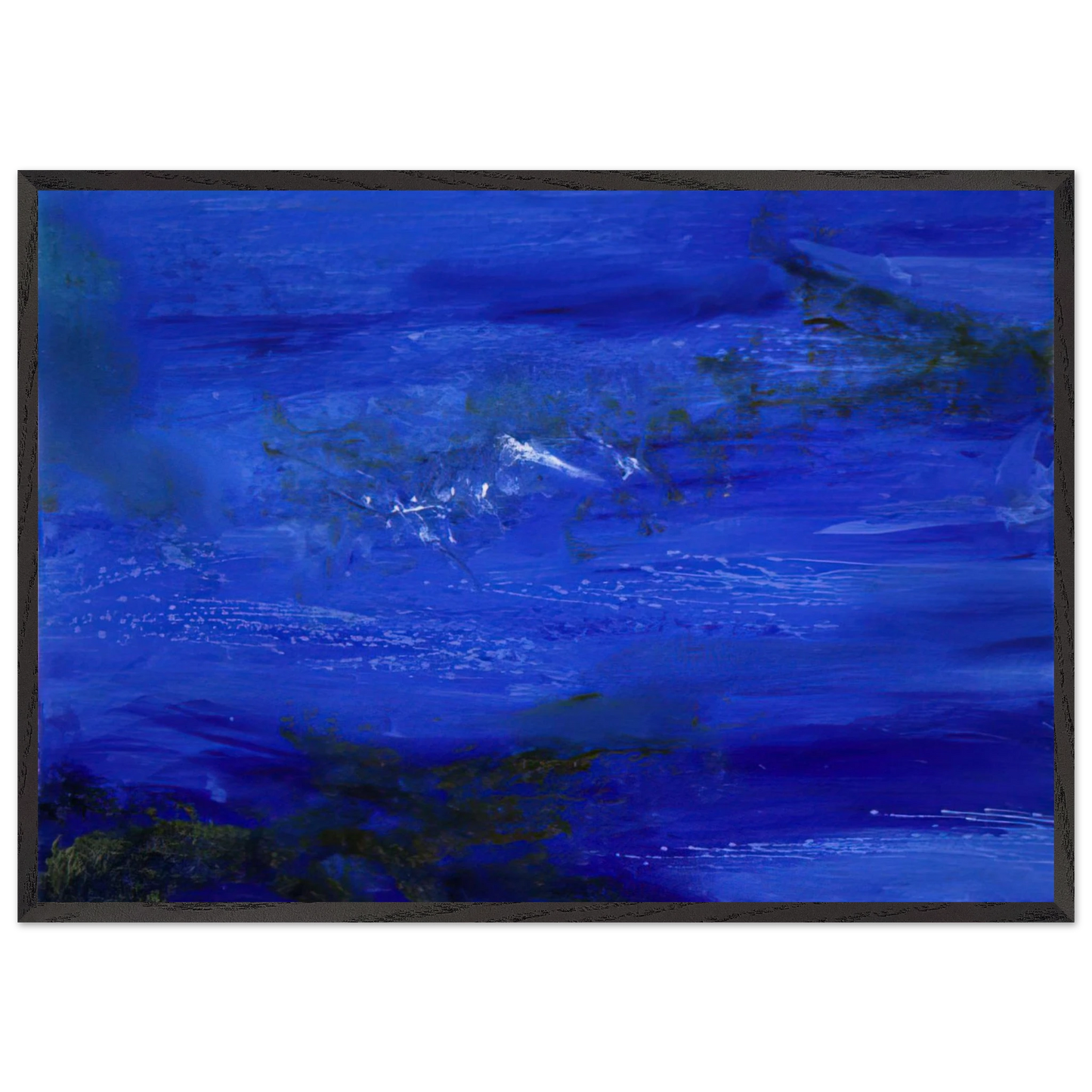 25 10 2002 2002 - Zao Wou-Ki 70x100 cm / 28x40 inches Framed Art Print – Black Wooden Frame