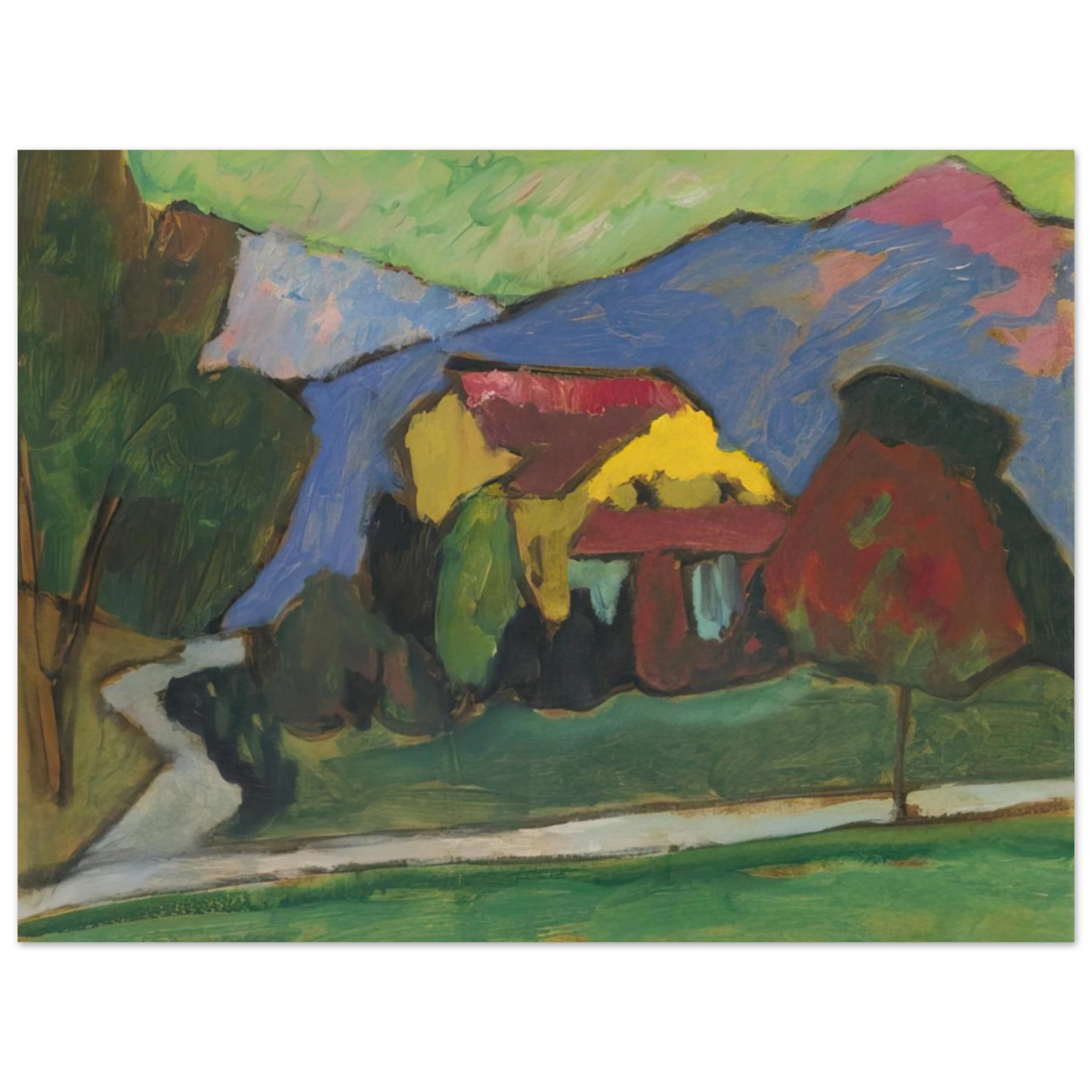 Gabriele Munter - THE YELLOW HOUSE 1908 75x100 cm / 30x40inches Fine Art Poster