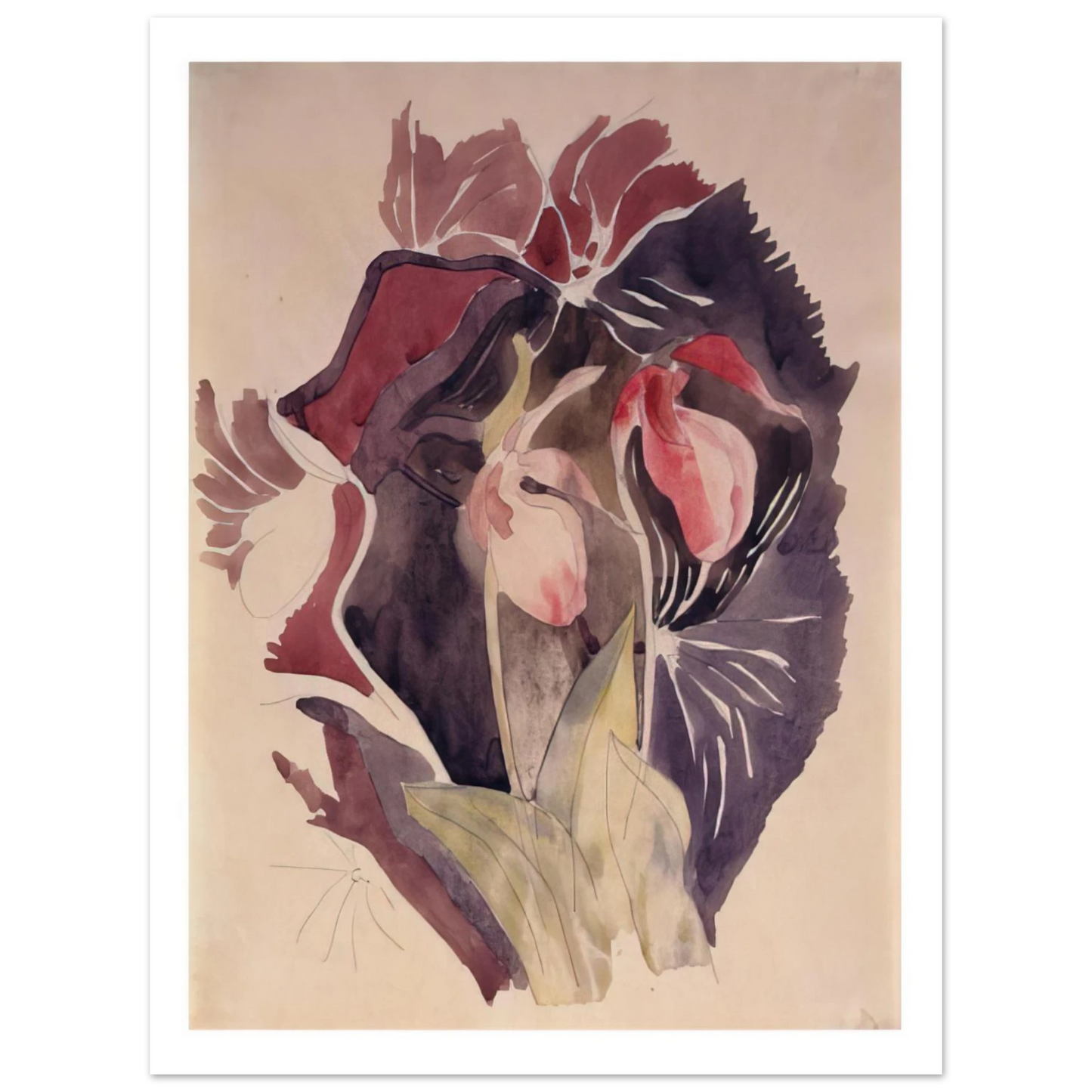 Charles Demuth - Wild Orchids - 1920 75x100 cm / 30x40inches Fine Art Poster