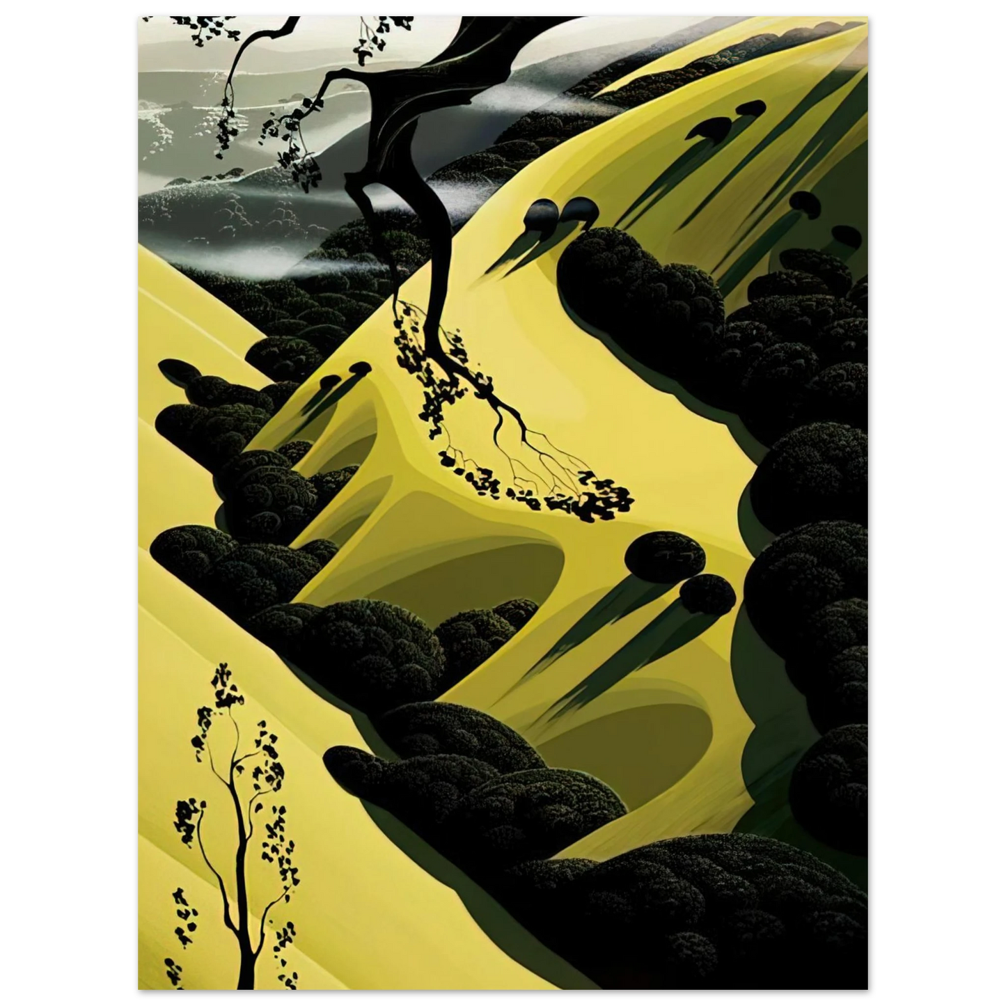 Eyvind Earle - High Country Valley 75x100 cm / 30x40inches Fine Art Poster