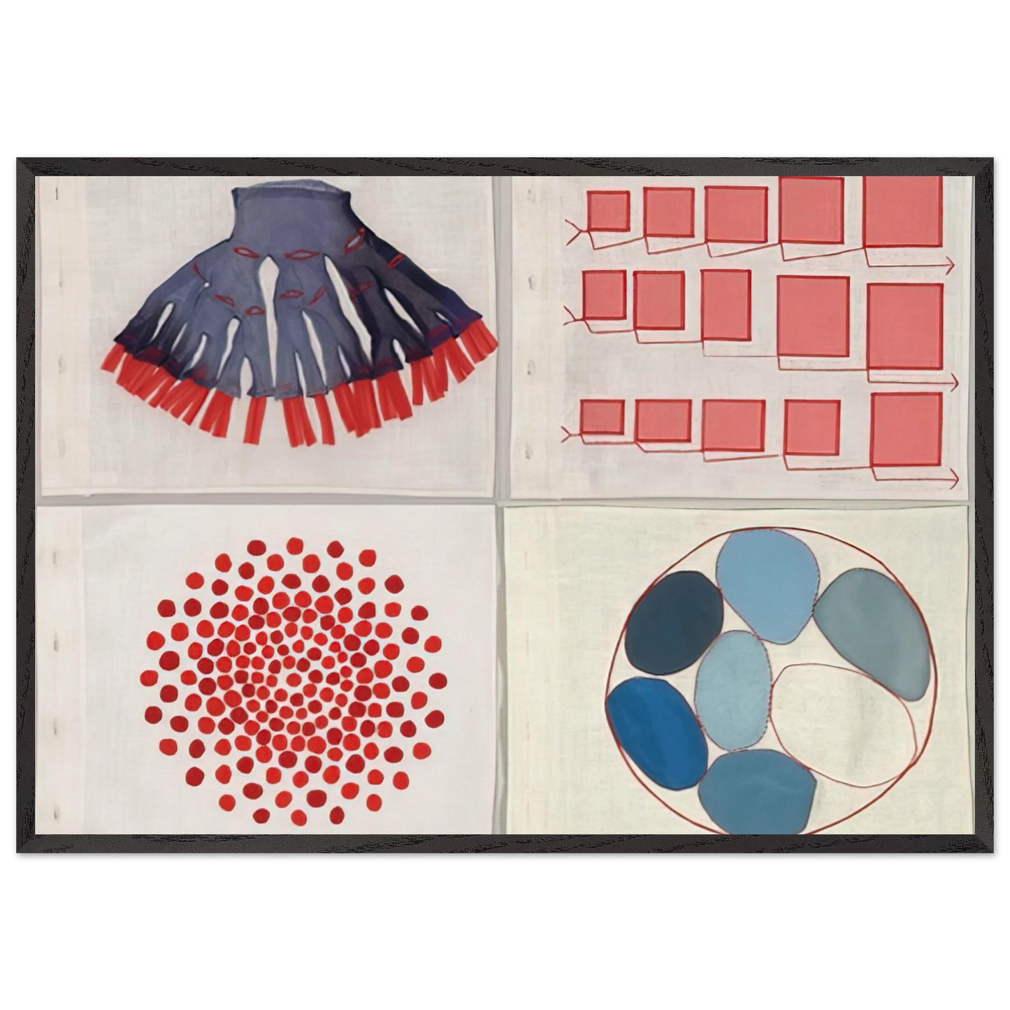 Untitled 3 N3 - Louise Bourgeois 70x100 cm / 28x40 inches Framed Art Print – Black Wooden Frame