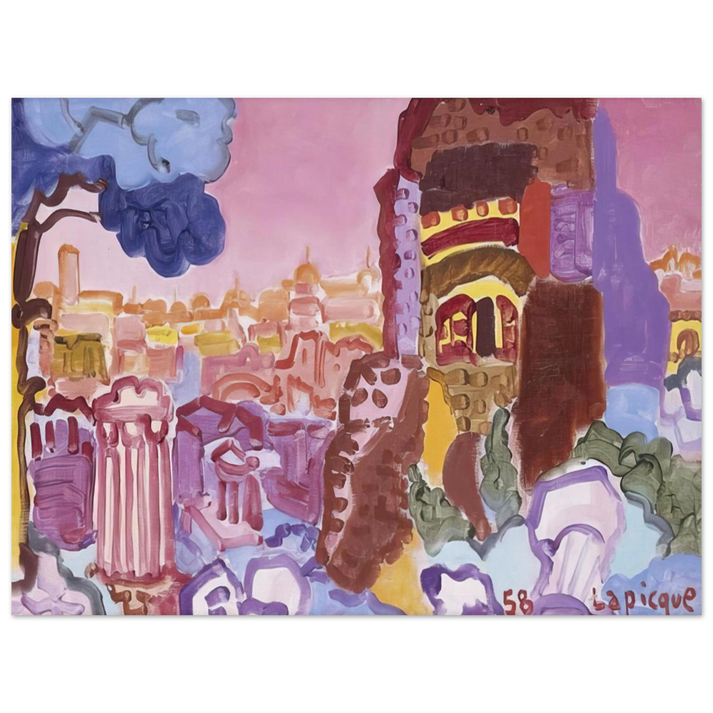 Charles Lapicque - Le Mont Palatin - 1958 75x100 cm / 30x40inches Fine Art Poster