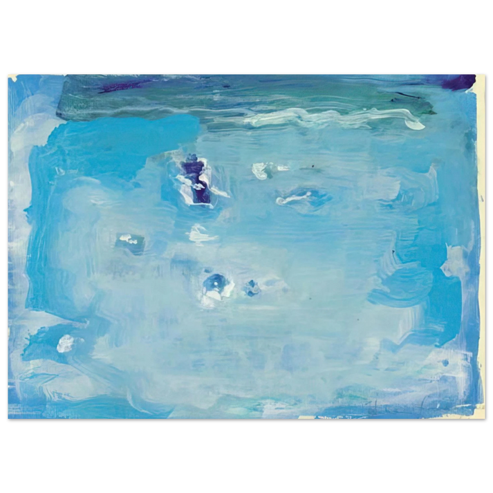Helen Frankenthaler - Untitled - Color Field Painting, Lyrical Abstraction Wall art - 13x18 cm / 5x7 inches - Premium Wooden Framed Poster With Fine Art Paper-canvas - Black frame