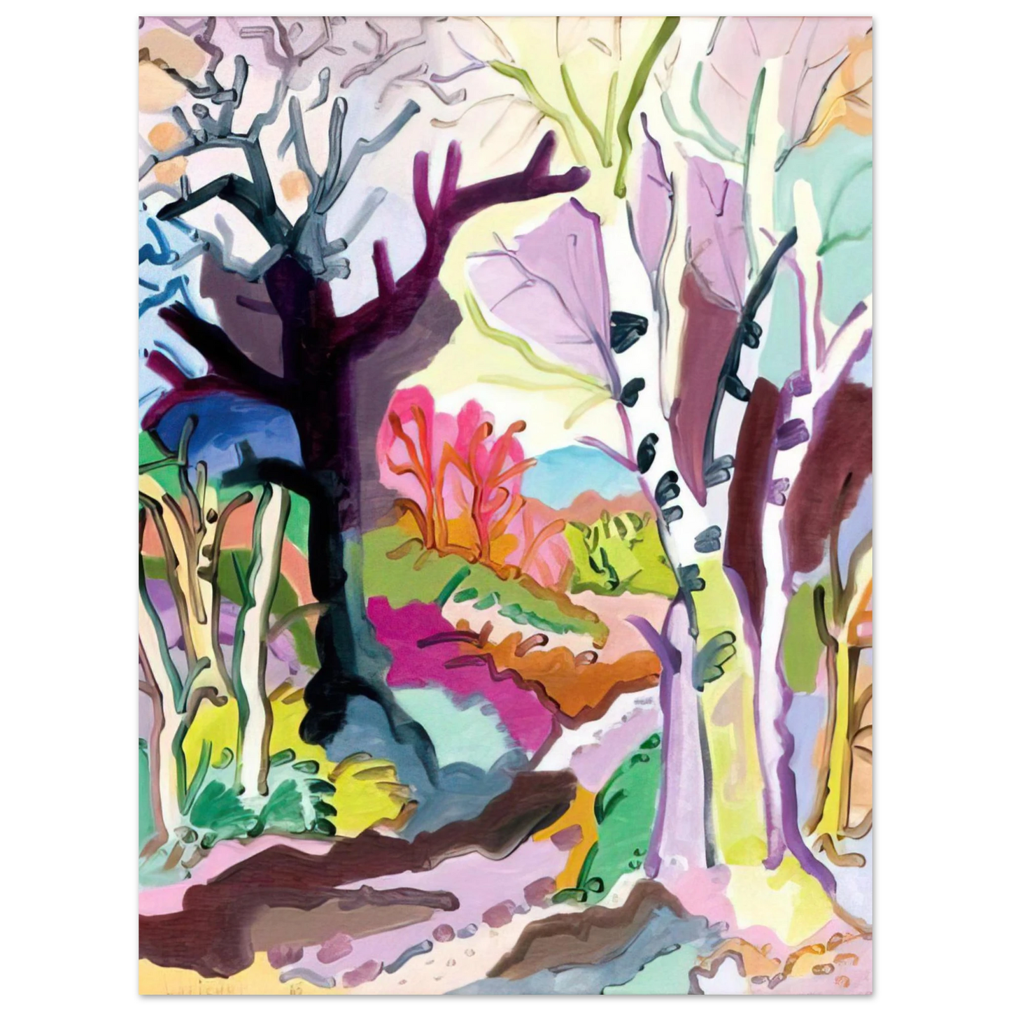 Charles Lapicque - L'hiver dans les bois - 1965 75x100 cm / 30x40inches Fine Art Poster
