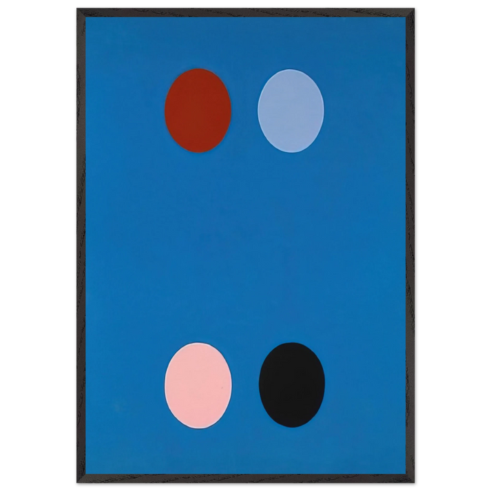 France Blue - 1965 - Thomas Downing 70x100 cm / 28x40 inches Framed Art Print – Black Wooden Frame