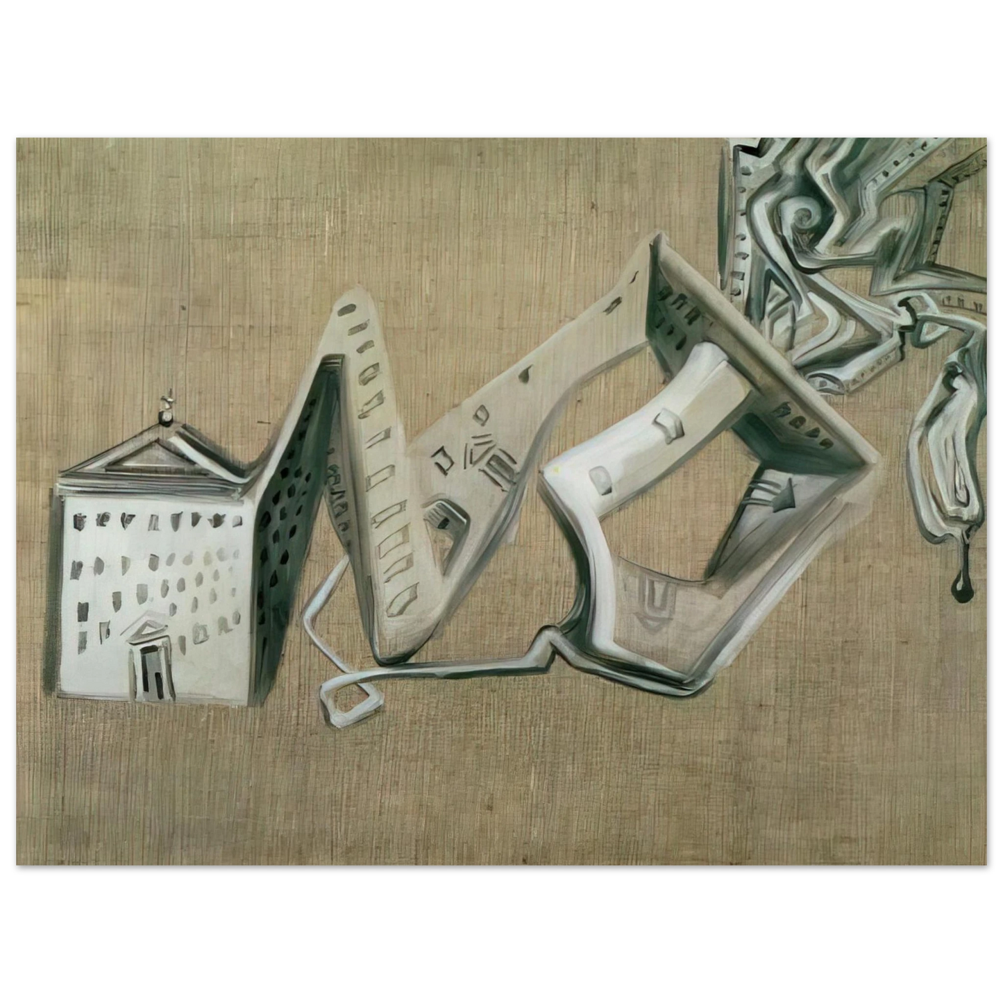 Salvador Dali - ARCHITECTURAL CONTORTION OF EL ESCORIAL 75x100 cm / 30x40inches Fine Art Poster