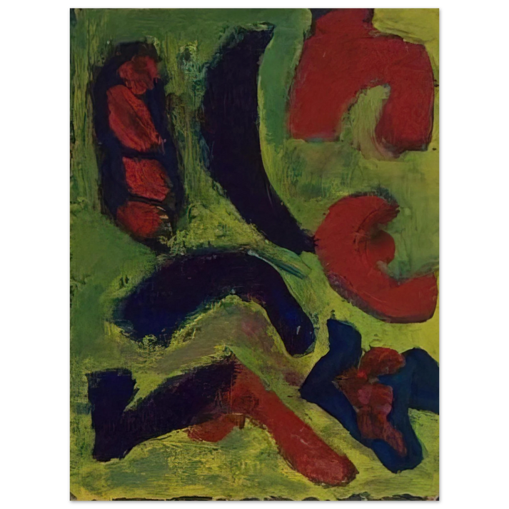 Barnett Newman - Abstract Composition in Green and Red 75x100 cm / 30x40inches Fine Art Poster