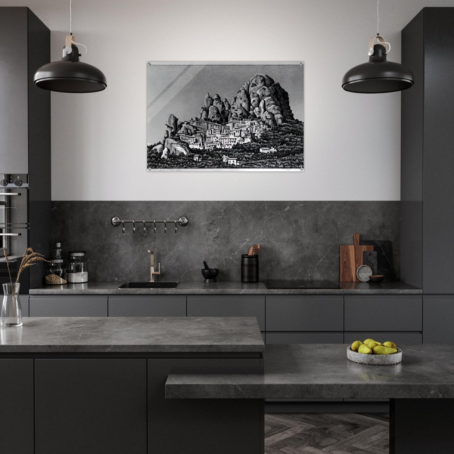 PENTEDATTIO CALABRIA OCTOBER 1930 1930 - MC Escher Acrylic Print - 70x100 cm / 28x40″ inches | Maurits Cornelis Escher Prints