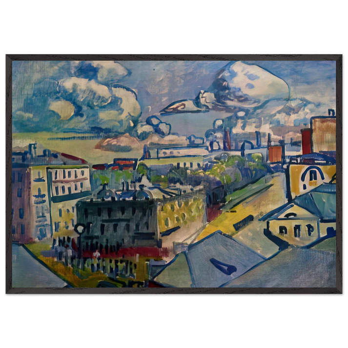 MOSCOW ZUBOVSKAYA SQUARE STUDY 1916 - Wassily Kandinsky 70x100 cm / 28x40 inches Framed Art Print – Black Wooden Frame