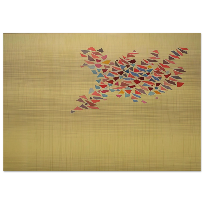 Colors on Pale Yellow - 1975 - Robert Goodnough Brushed Aluminum Print - 70x100 cm / 28x40 inches | Robert Goodnough Aluminum Print | Robert Goodnough Prints