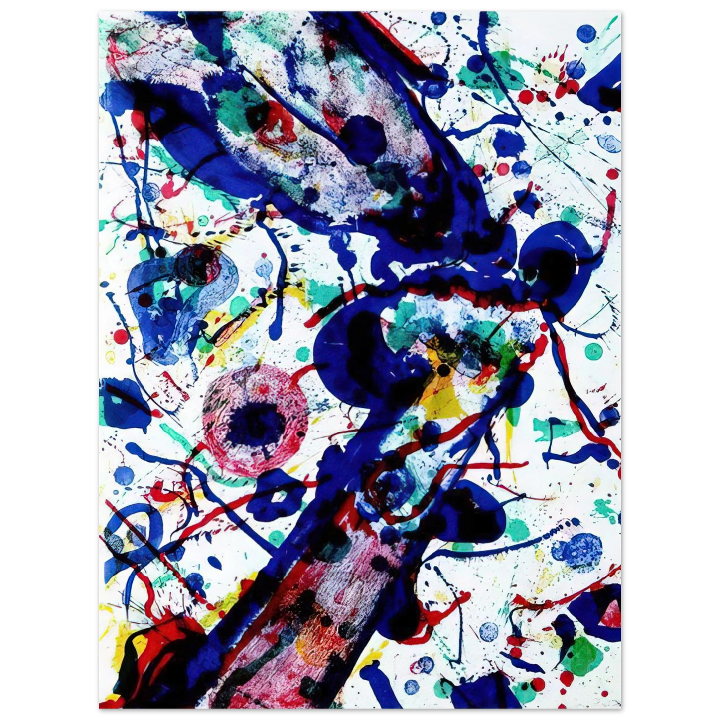 Sam Francis - Untitled from Michel Waldberg s Posmes dans le ciel 75x100 cm / 30x40inches Fine Art Poster