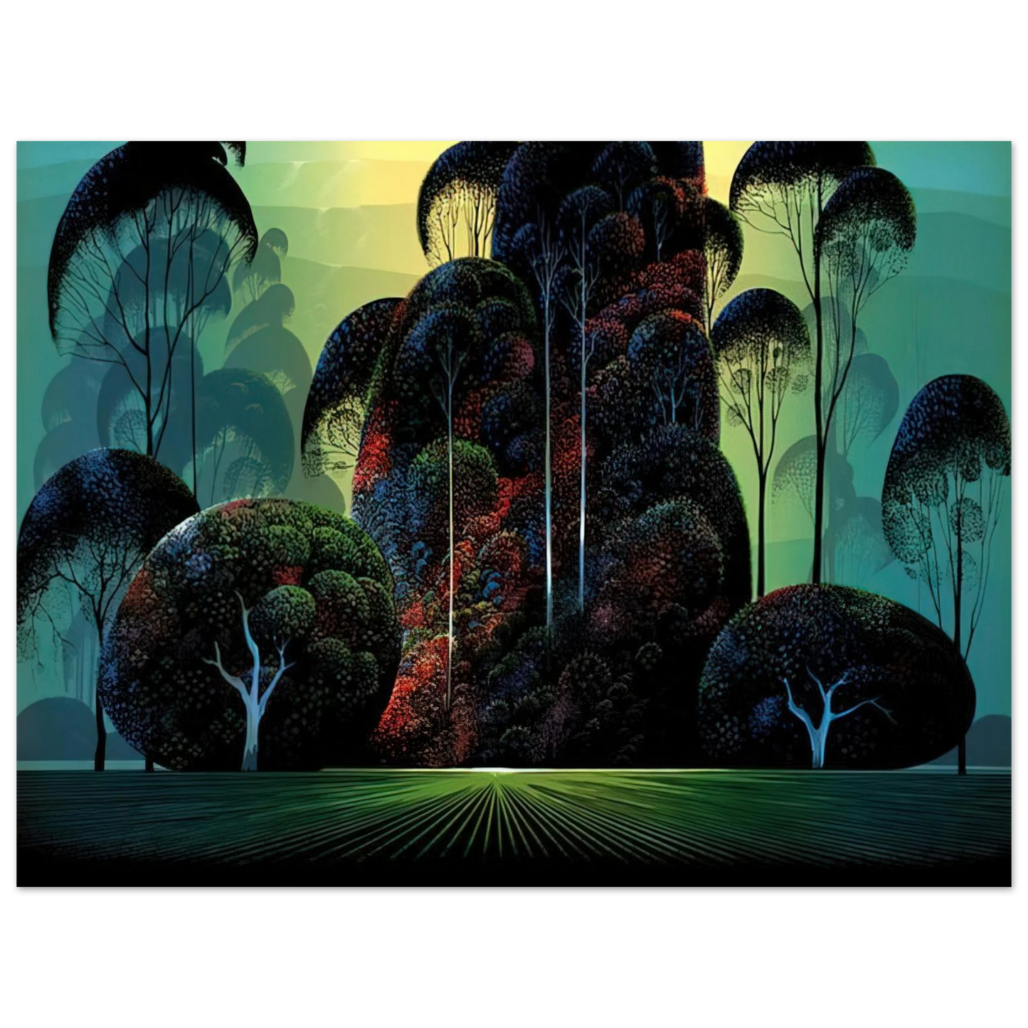 Eyvind Earle - Mendacino 75x100 cm / 30x40inches Fine Art Poster