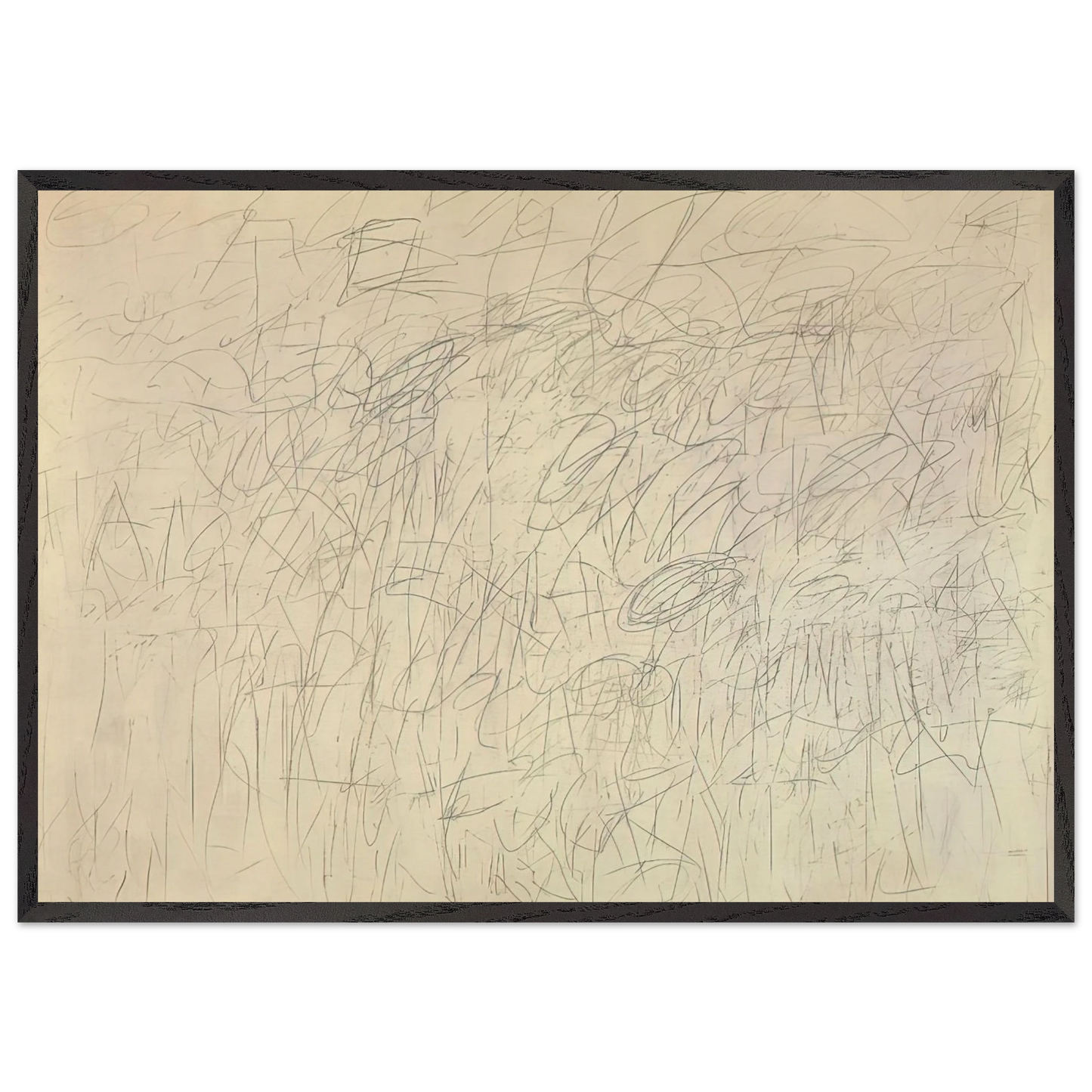 Academy - Cy Twombly 70x100 cm / 28x40 inches Framed Art Print – Black Wooden Frame