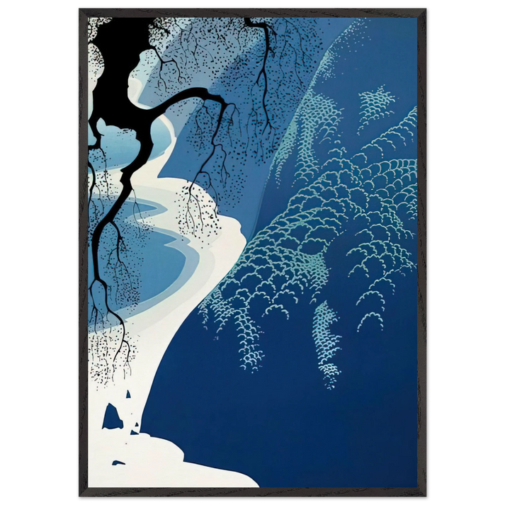 Big Sur and Branch - Eyvind Earle 70x100 cm / 28x40 inches Framed Art Print – Black Wooden Frame