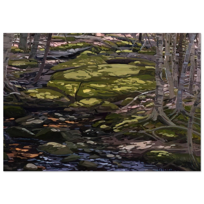 Light in Brook - Contemporary Realism - Neil Welliver Brushed Aluminum Print - 70x100 cm / 28x40 inches | Neil Welliver Aluminum Print | Neil Welliver Prints