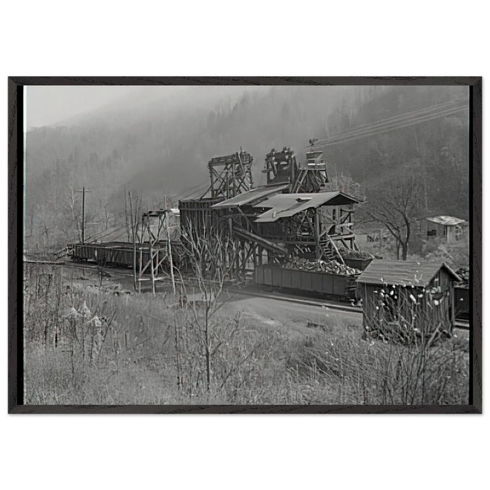 LOADING RECENTLY MINED COAL IN JENKINS 1935 - Ben Shahn 70x100 cm / 28x40 inches Framed Art Print – Black Wooden Frame
