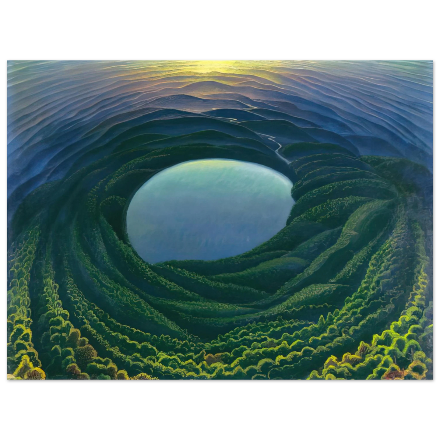 Gerardo Dottori - Lago umbro - 1942 75x100 cm / 30x40inches Fine Art Poster