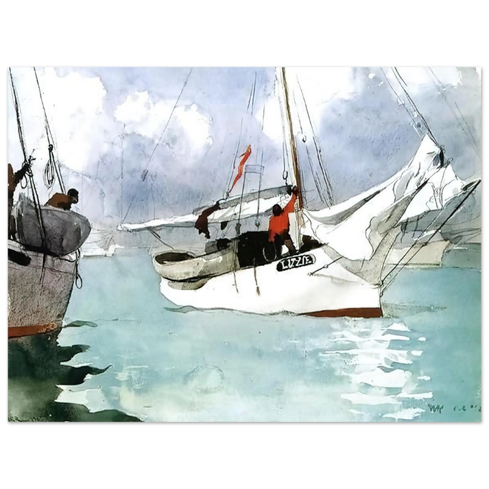 Winslow Homer - FISHING BOATS KEY WEST 75x100 cm / 30x40inches Fine Art Poster