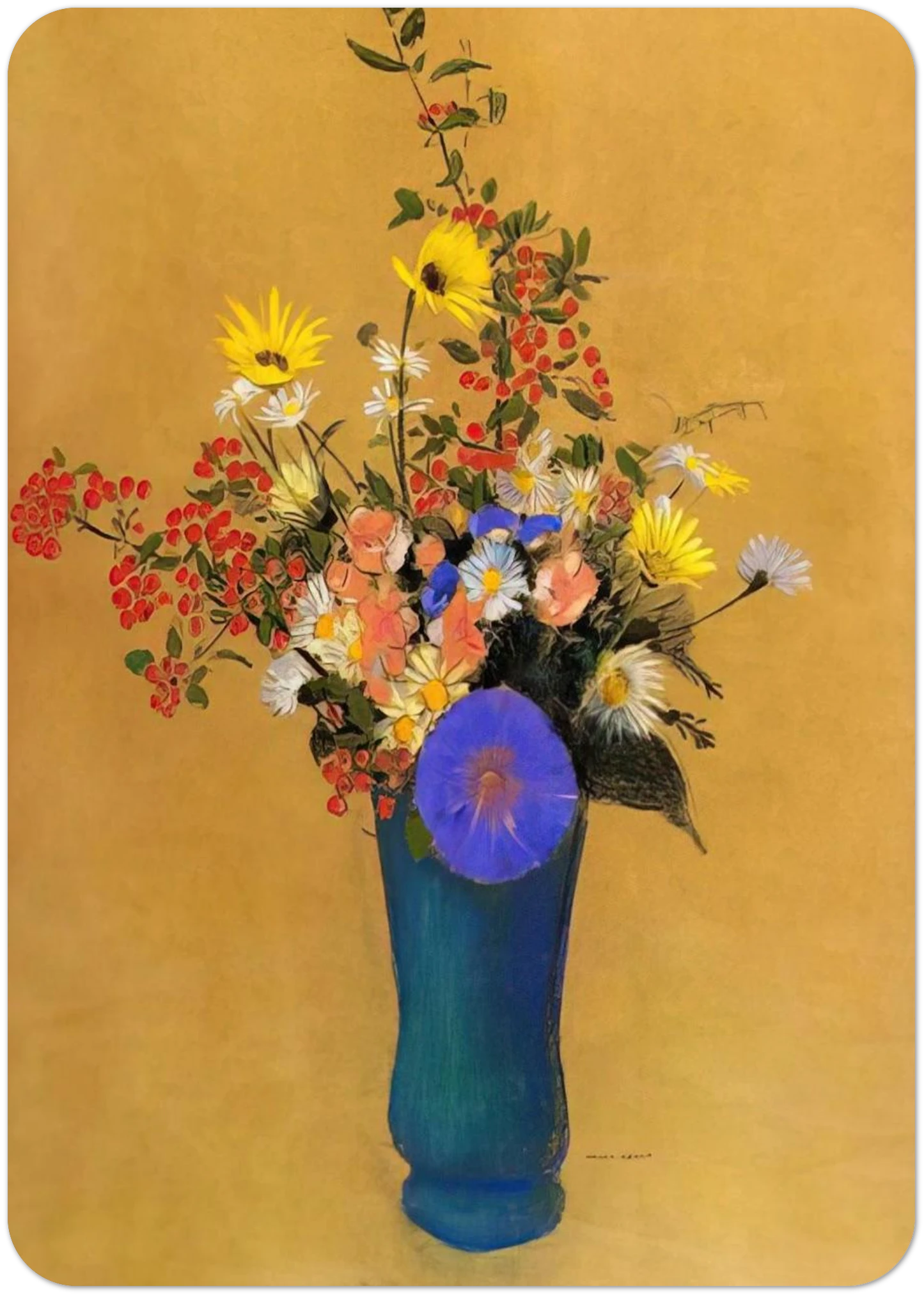 BOUQUET OF WILD FLOWERS By Odilon Redon Pack of 10 Post Cards | Odilon Redon Post Cards | A6 (10.5 x 14.8 cm) - 4.1 x 5.8 inches
