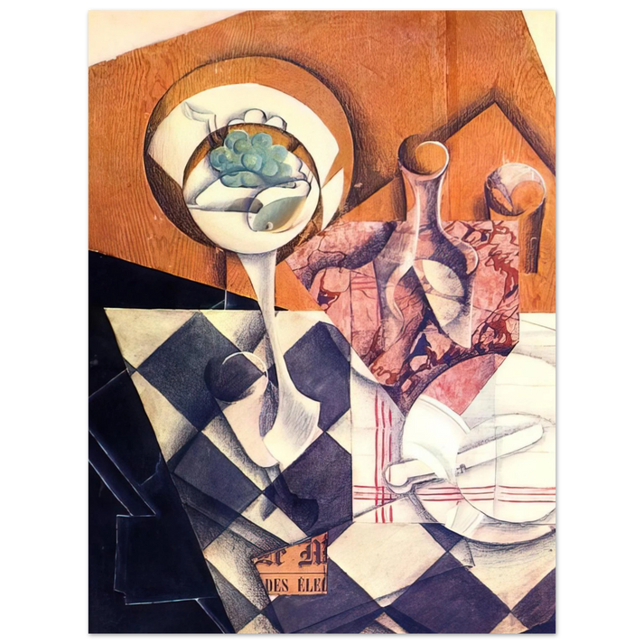 Juan Gris - FRUIT BOWL WITH BOTTLE 1914 75x100 cm / 30x40inches Fine Art Poster