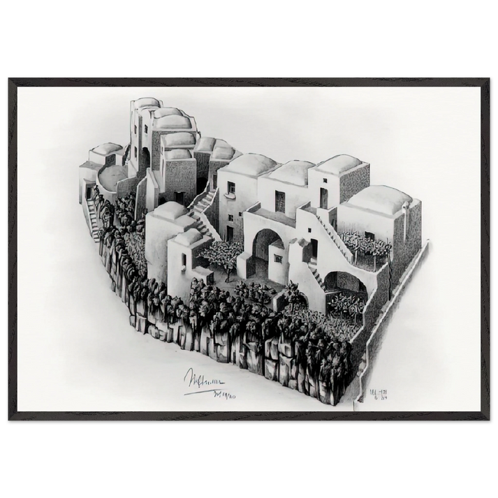 ESCHER 24 - MC Escher 70x100 cm / 28x40 inches Framed Art Print – Black Wooden Frame | Maurits Cornelis Escher Prints