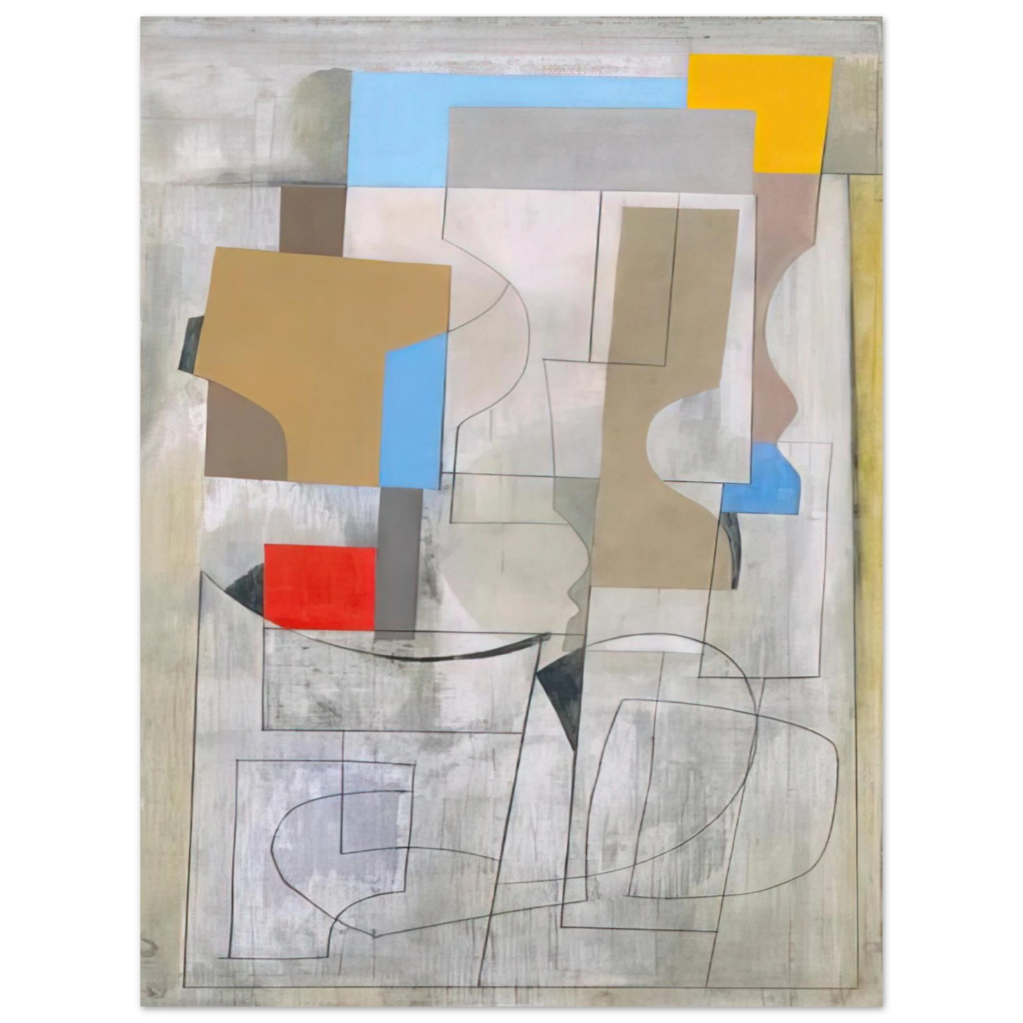 Ben Nicholson - Feb 28-53 vertical seconds - 1953 75x100 cm / 30x40inches Fine Art Poster
