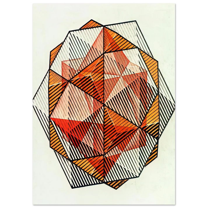 MC Escher - FOUR REGULAR SOLIDS Wall Art - 60x80 cm / 24x32 inches - Fine Art Poster-canvas - -