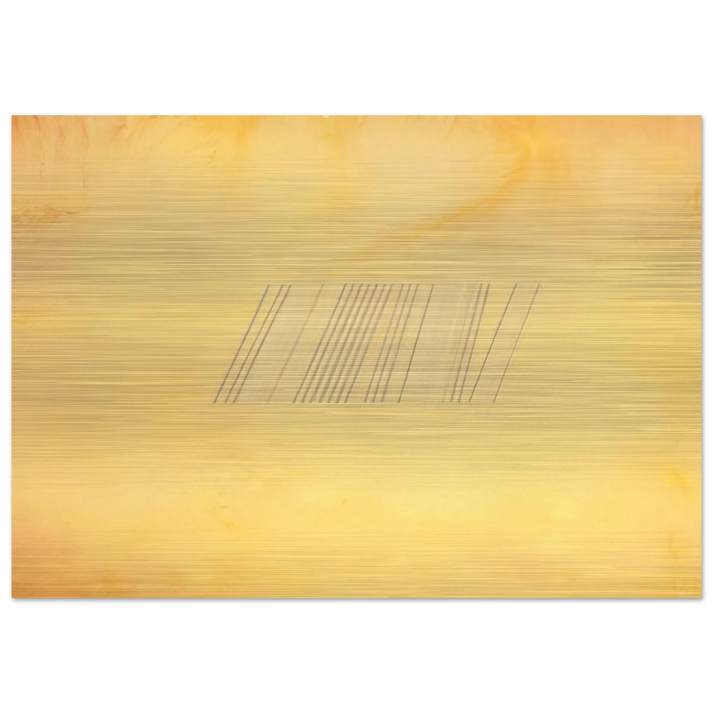 Blue Line Painting - 1969 - Ronnie Landfield Brushed Aluminum Print - 70x100 cm / 28x40 inches | Ronnie Landfield Aluminum Print | Ronnie Landfield Prints