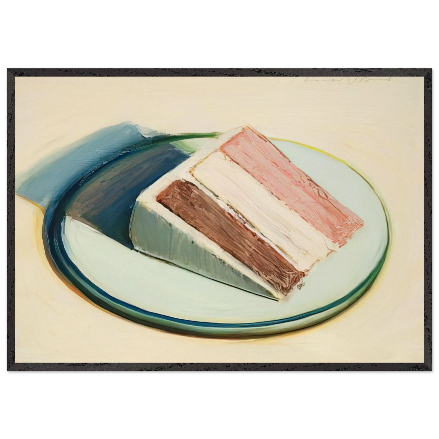 Cake Slice - 1979 - Wayne Thiebaud 70x100 cm / 28x40 inches Framed Art Print – Black Wooden Frame