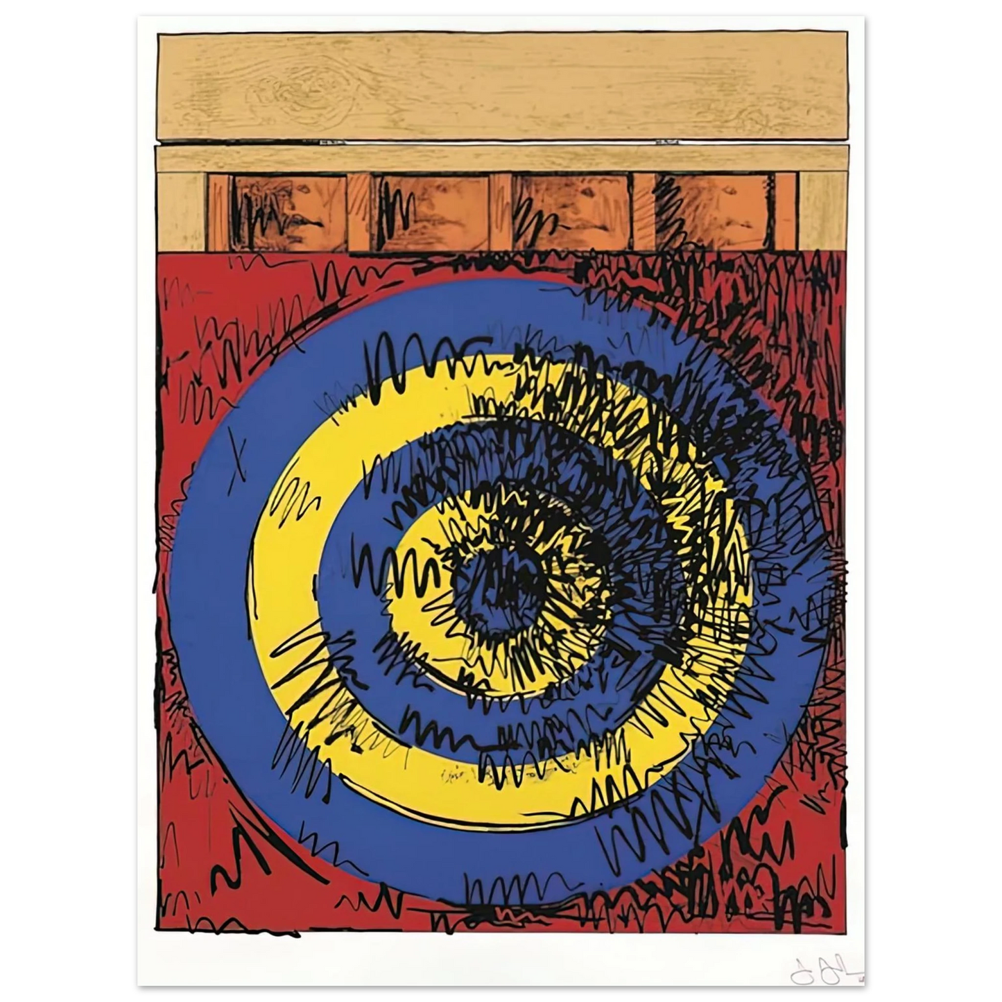 Jasper Johns - TARGET WITH FOUR FACES ULAE 55 1968 75x100 cm / 30x40inches Fine Art Poster